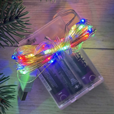 Гірлянда нитка 100LED 100LED Роса на батарейках+USB 