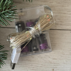 Гірлянда нитка 100LED 100LED Роса на батарейках+USB 